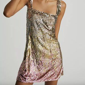 Anthropologie Let Me Be Sequined Shift Mini Dress